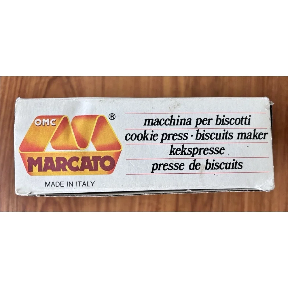 Vintage Marcato‎ Atlas Biscuit Maker Cookie Press w/28 Attachments NEW Italy